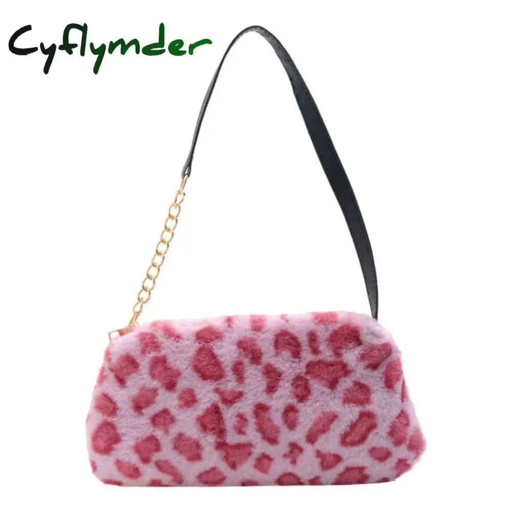 Cyflymder Shoulder Messenger Bag Plush Soft Underarm Fashion Casual Crossbody Bags Women Totes