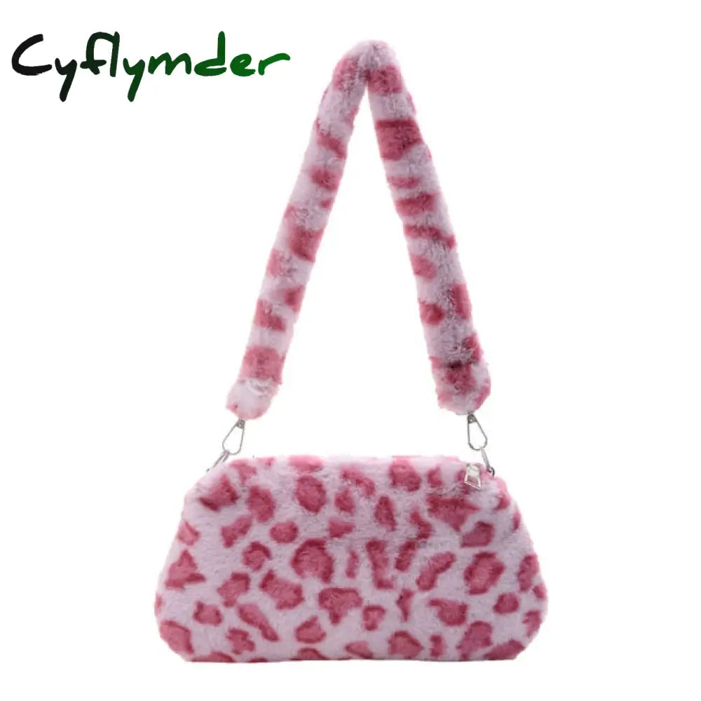 Cyflymder Shoulder Messenger Bag Plush Soft Underarm Fashion Casual Crossbody Bags Women Totes