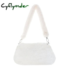 Cyflymder Shoulder Messenger Bag Plush Soft Underarm Fashion Casual Crossbody Bags Women Totes