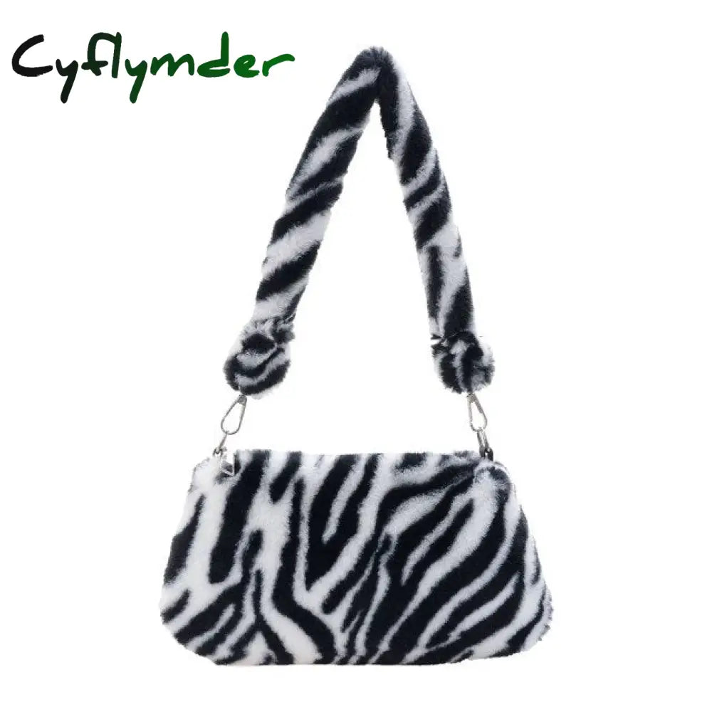Cyflymder Shoulder Messenger Bag Plush Soft Underarm Fashion Casual Crossbody Bags Women Totes