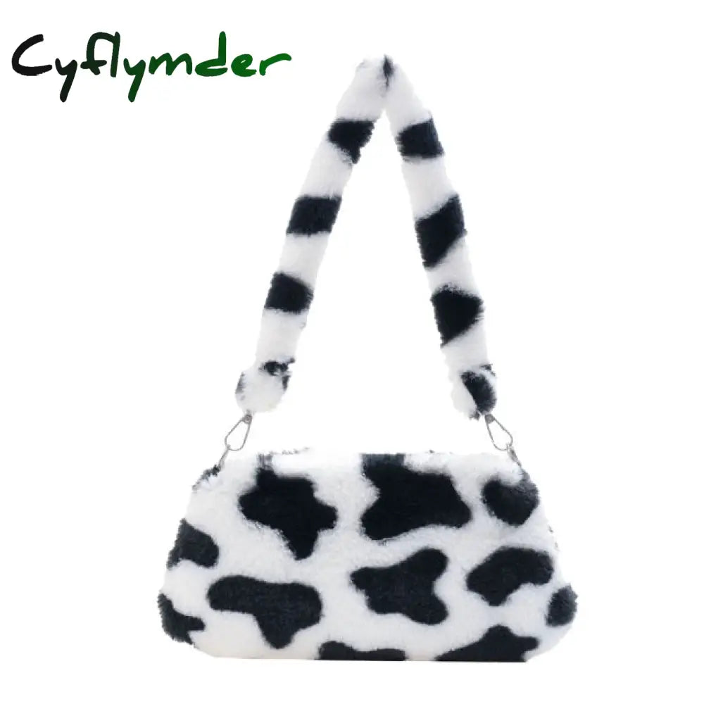 Cyflymder Shoulder Messenger Bag Plush Soft Underarm Fashion Casual Crossbody Bags Women Totes