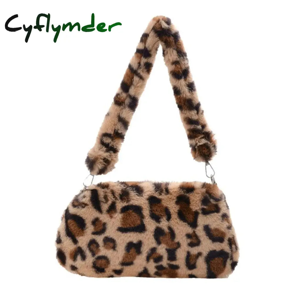 Cyflymder Shoulder Messenger Bag Plush Soft Underarm Fashion Casual Crossbody Bags Women Totes
