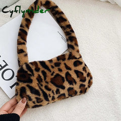 Cyflymder Shoulder Messenger Bag Plush Soft Underarm Fashion Casual Crossbody Bags Women Totes