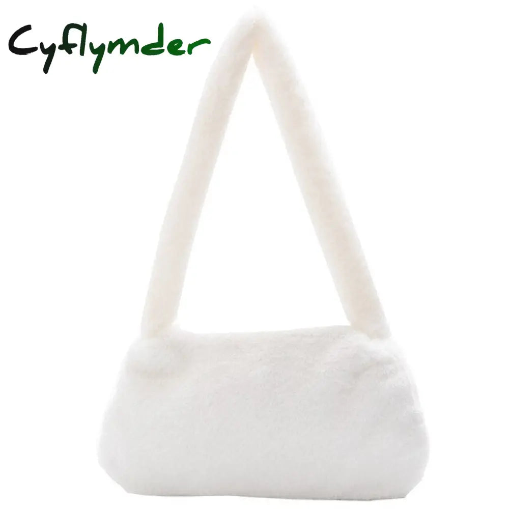 Cyflymder Shoulder Messenger Bag Plush Soft Underarm Fashion Casual Crossbody Bags Women Totes