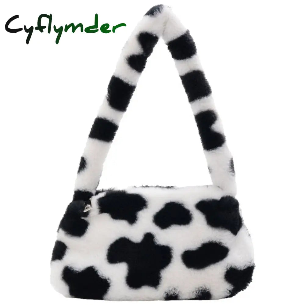 Cyflymder Shoulder Messenger Bag Plush Soft Underarm Fashion Casual Crossbody Bags Women Totes
