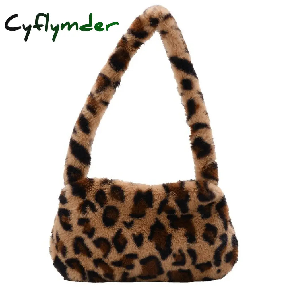 Cyflymder Shoulder Messenger Bag Plush Soft Underarm Fashion Casual Crossbody Bags Women Totes