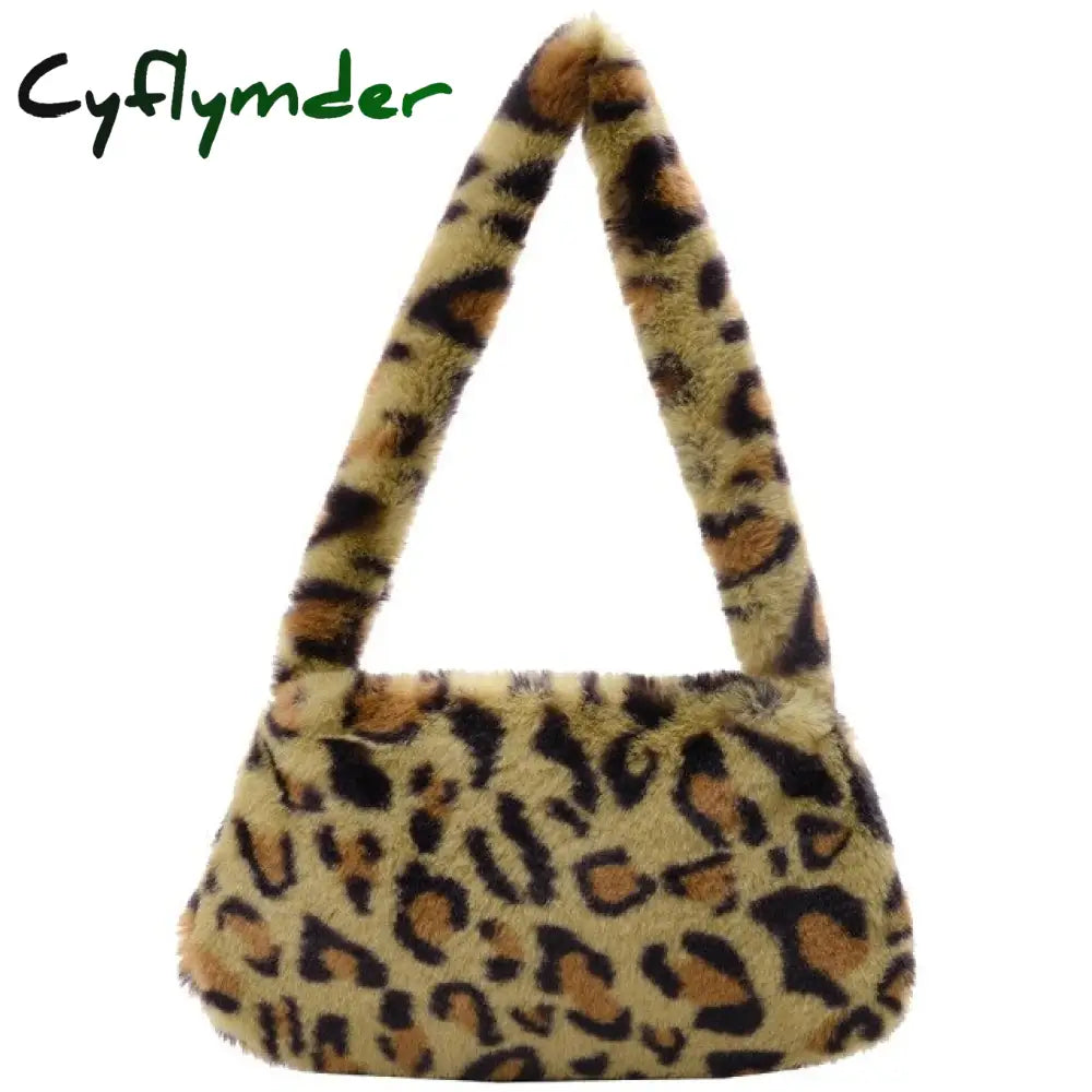 Cyflymder Shoulder Messenger Bag Plush Soft Underarm Fashion Casual Crossbody Bags Women Totes