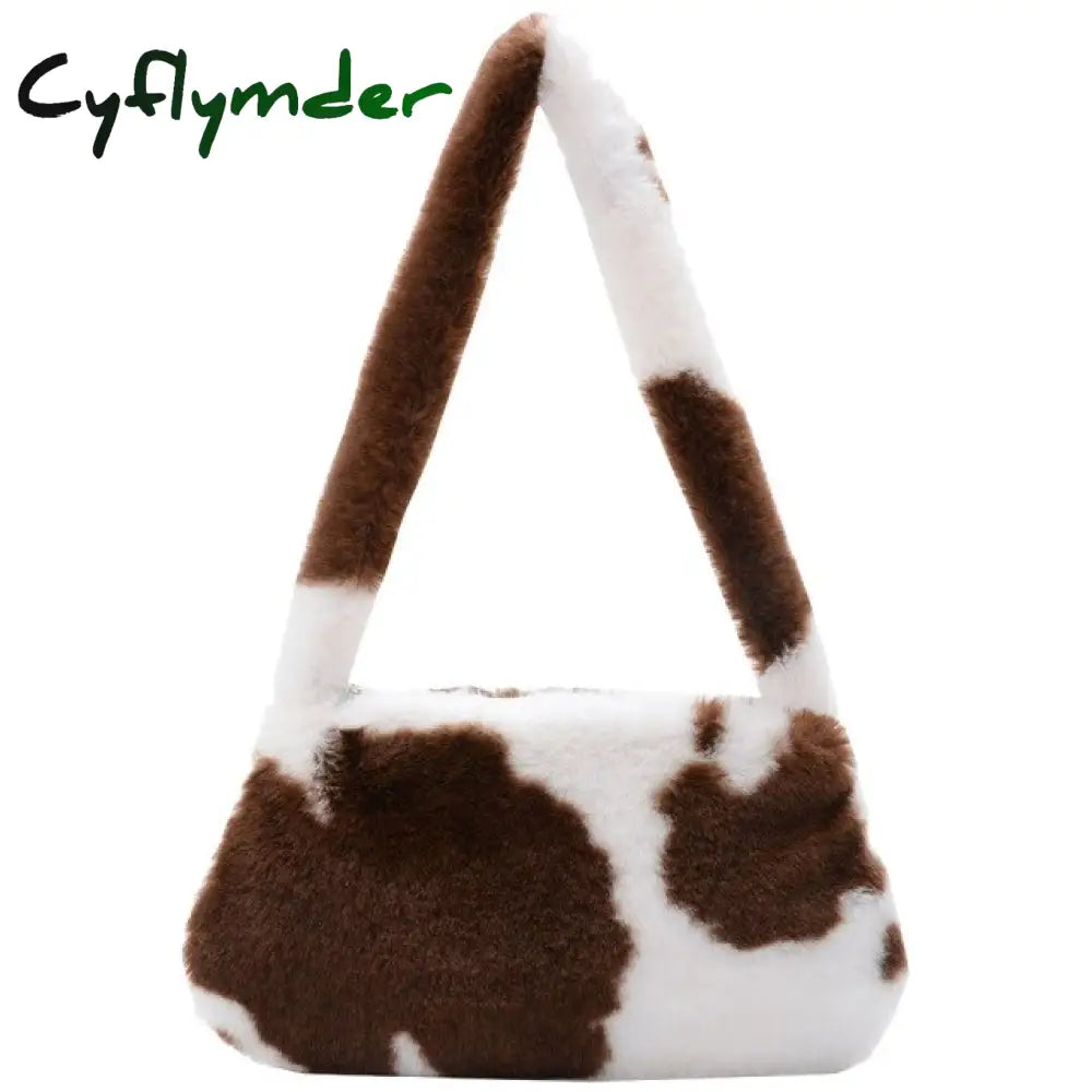Cyflymder Shoulder Messenger Bag Plush Soft Underarm Fashion Casual Crossbody Bags Women Totes
