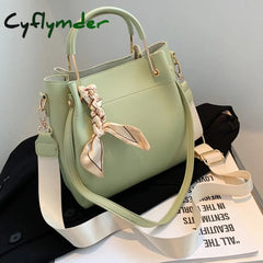 Cyflymder Silk Scarf Small Pu Leather Crossbody Shoulder Bag For Women Fashion Simple Handbags And