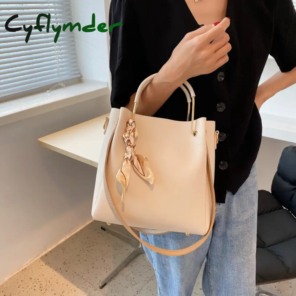 Cyflymder Silk Scarf Small Pu Leather Crossbody Shoulder Bag For Women Fashion Simple Handbags And