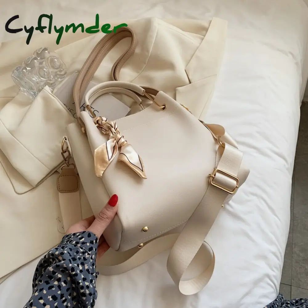 Cyflymder Silk Scarf Small Pu Leather Crossbody Shoulder Bag For Women Fashion Simple Handbags And