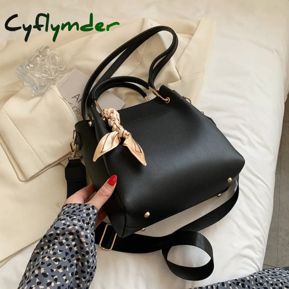 Cyflymder Silk Scarf Small Pu Leather Crossbody Shoulder Bag For Women Fashion Simple Handbags And