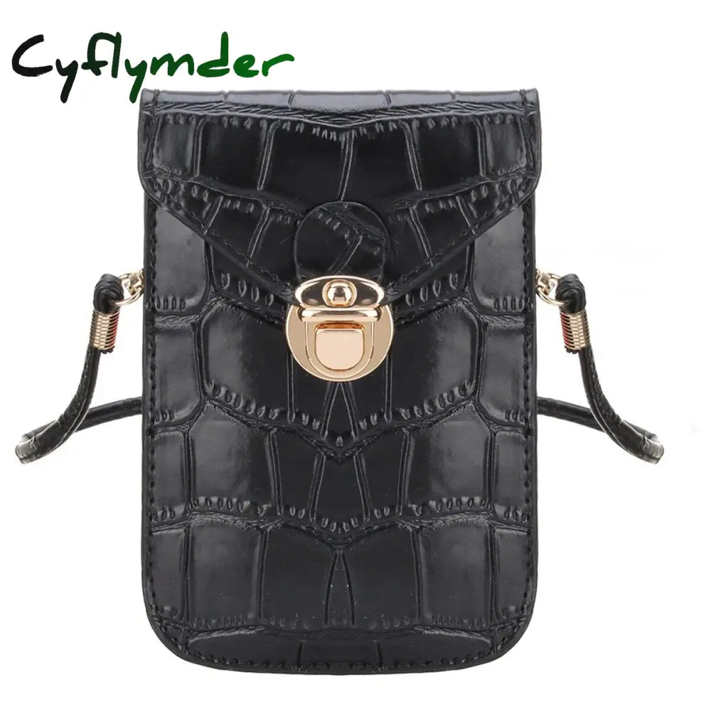 Cyflymder Silver Mobile Phone Mini Bags Small Clutches Shoulder Bag Crocodile Leather Women Handbag