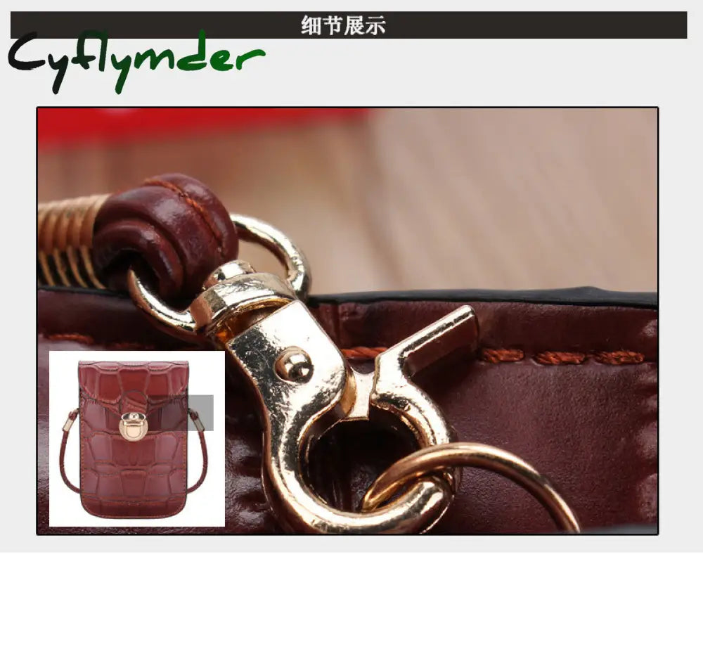 Cyflymder Silver Mobile Phone Mini Bags Small Clutches Shoulder Bag Crocodile Leather Women Handbag