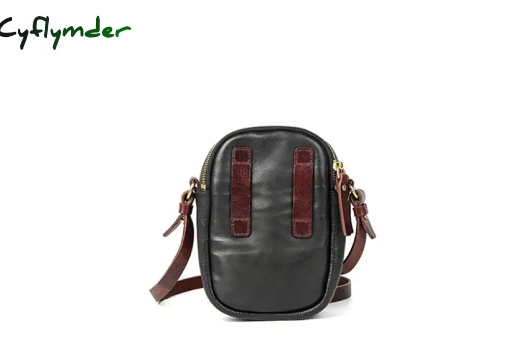 Cyflymder Simple Casual High Quality Natural Genuine Leather Men’s Mobile Phone Bag Lightweight