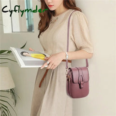 Cyflymder Simple Design Pu Leather Crossbody Shoulder Bags For Women Spring Retro Branded Handbags