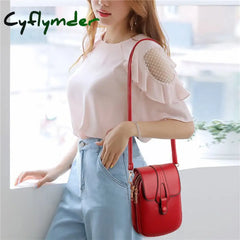 Cyflymder Simple Design Pu Leather Crossbody Shoulder Bags For Women Spring Retro Branded Handbags