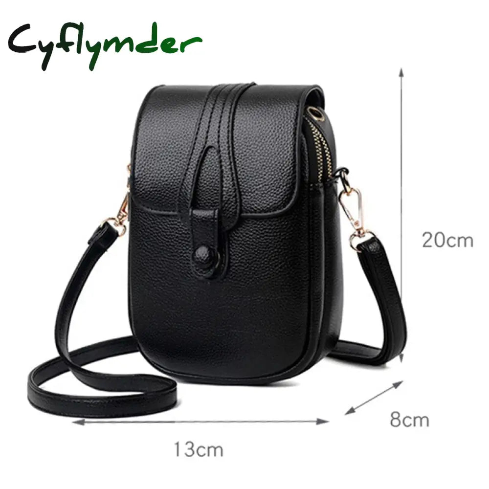 Cyflymder Simple Design Pu Leather Crossbody Shoulder Bags For Women Spring Retro Branded Handbags