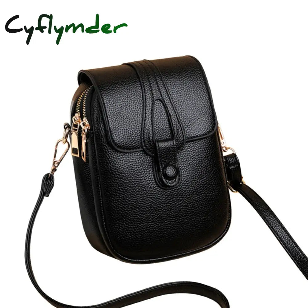 Cyflymder Simple Design Pu Leather Crossbody Shoulder Bags For Women Spring Retro Branded Handbags