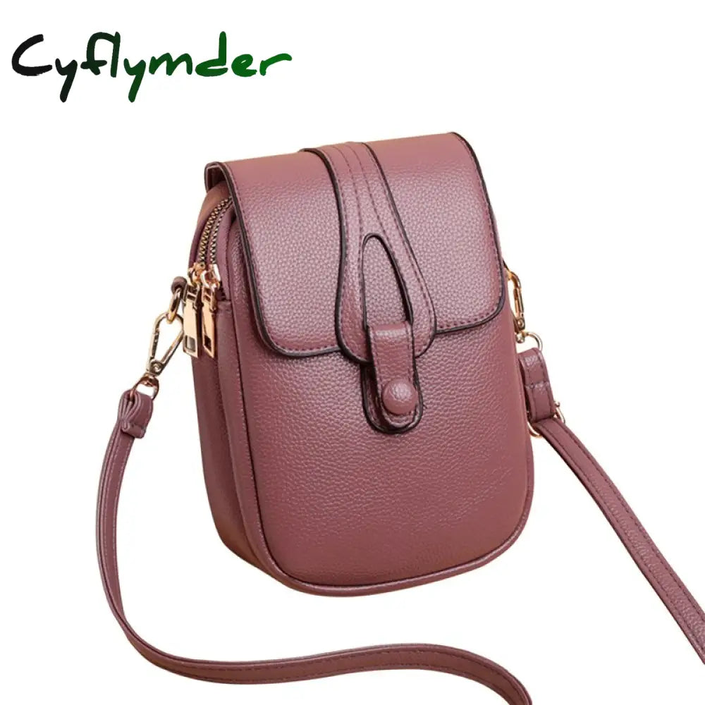 Cyflymder Simple Design Pu Leather Crossbody Shoulder Bags For Women Spring Retro Branded Handbags