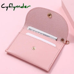 PU Leather Coin Purse Women Buckle Ultra-thin Mini Change Purses Keychain Wallets Card Holder Pouch Small Wallet