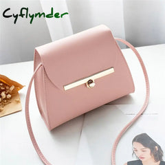 Cyflymder Simple Flap Shoulder Pu Leather Bags For Women Girls Pure Color Mini Messenger Chest Bag