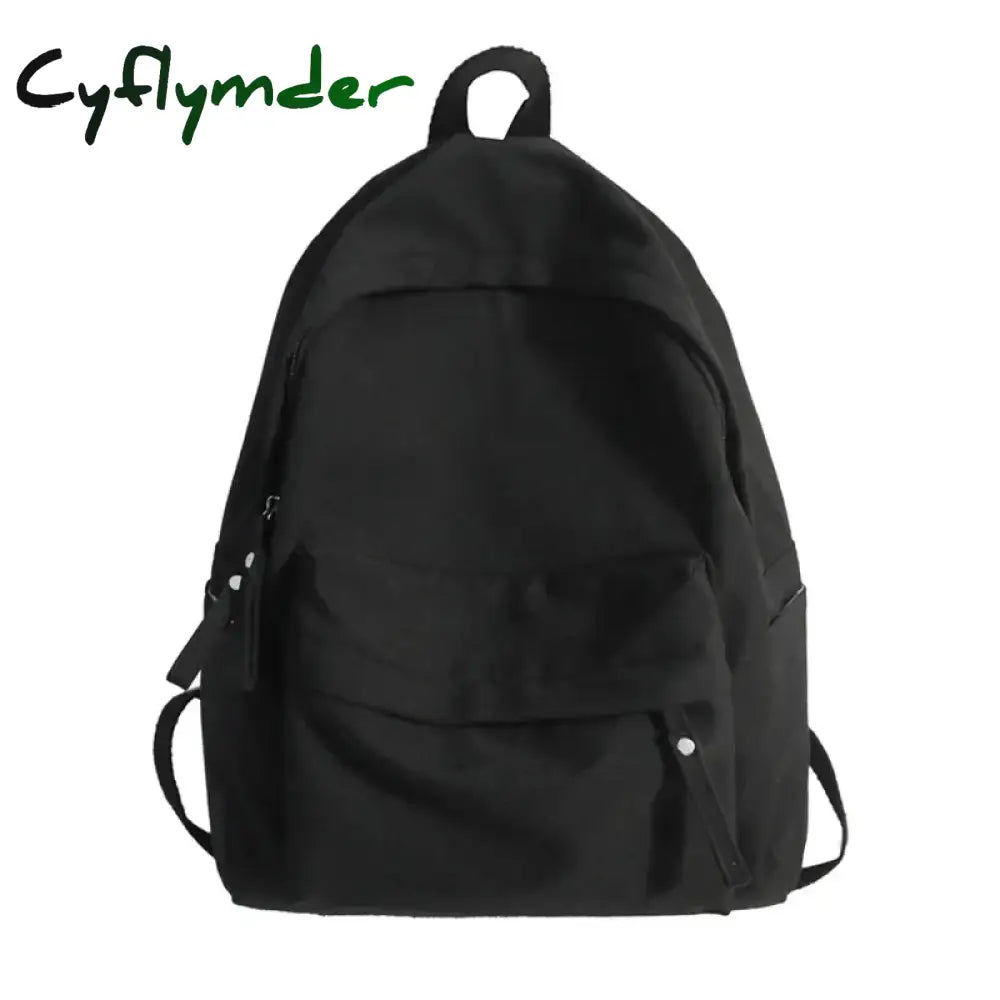 Cyflymder Simple Solid Color Backpack Women Waterproof Nylon School Bags For Teenager Girls Bookbag Lady Travel Backbag