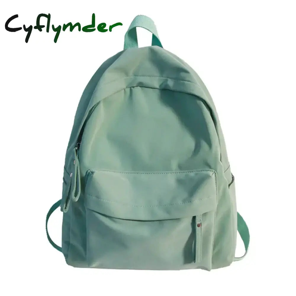 Cyflymder Simple Solid Color Backpack Women Waterproof Nylon School Bags For Teenager Girls Bookbag Lady Travel Backbag