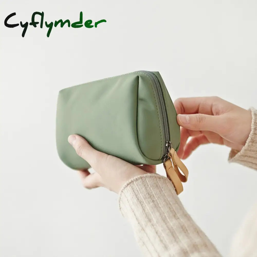 Cyflymder Simple Solid Color Cosmetic Bag For Women New Makeup Pouch Toiletry Waterproof Make Up