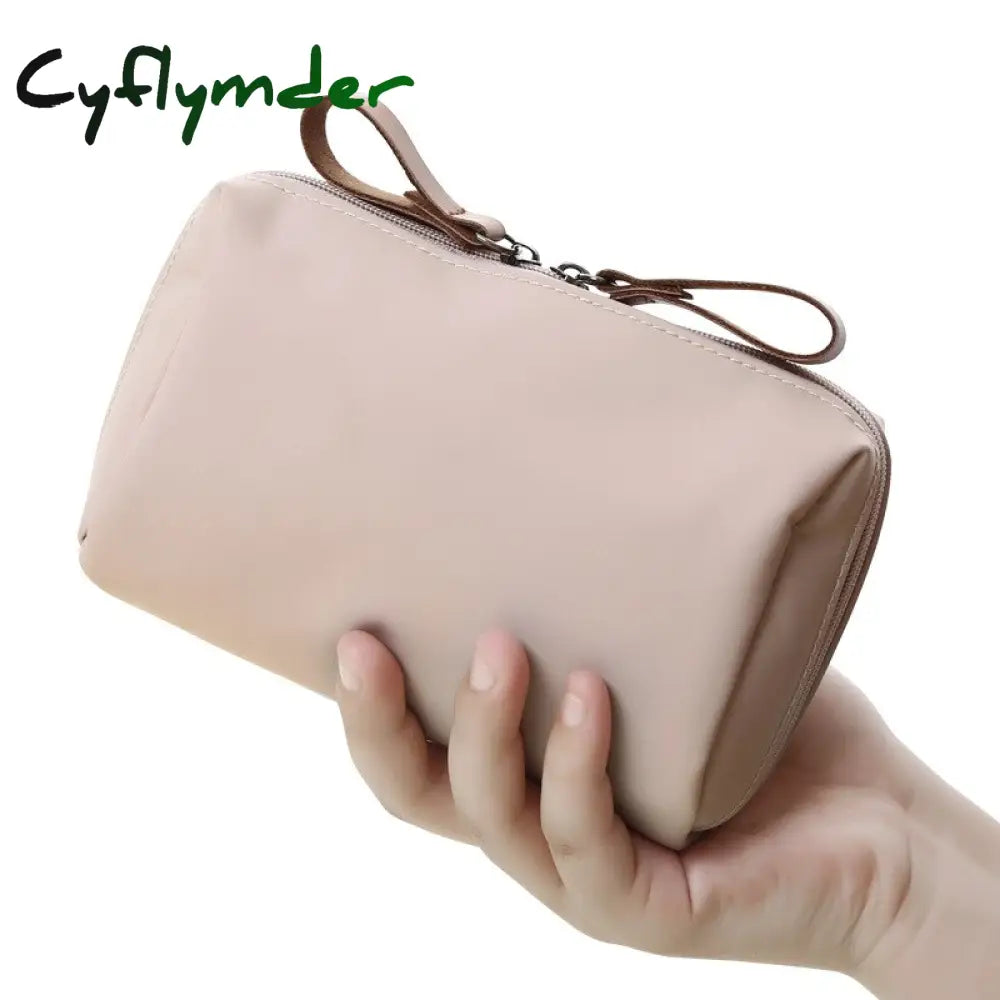 Cyflymder Simple Solid Color Cosmetic Bag For Women New Makeup Pouch Toiletry Waterproof Make Up