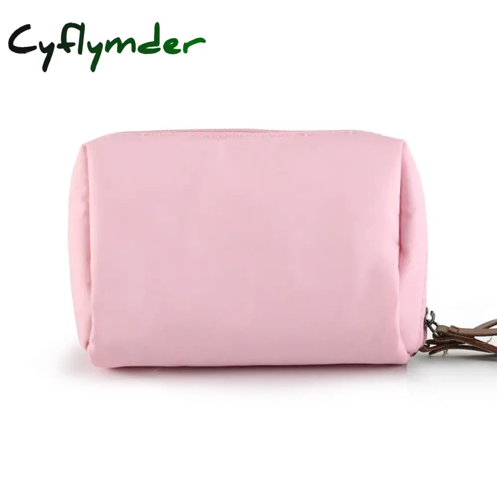 Cyflymder Simple Solid Color Cosmetic Bag For Women New Makeup Pouch Toiletry Waterproof Make Up