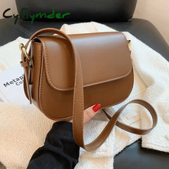 Cyflymder Simple Solid Color Pu Leather Armpit Baguette Crossbody Bag For Women Shoulder Handbags