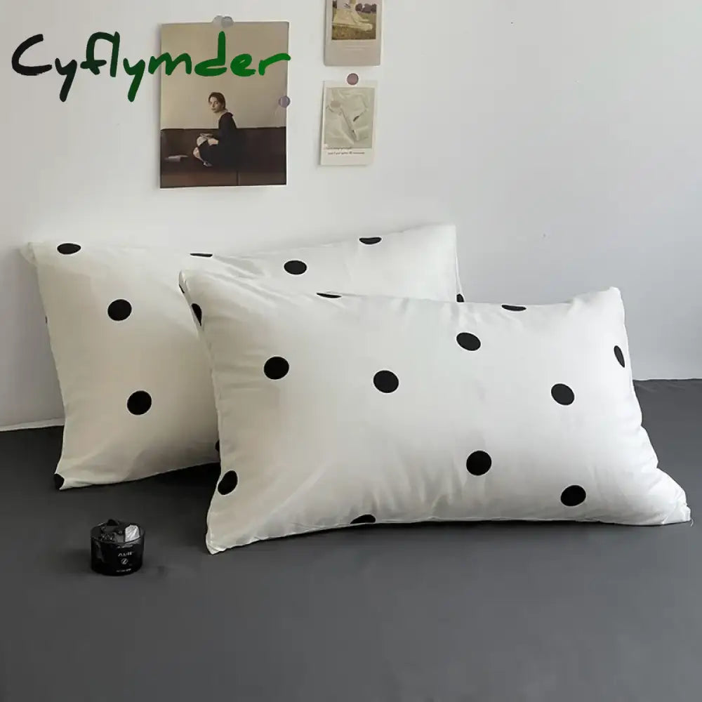 Cyflymder Simple Style Bed Linen Set Skin-friendly Bedsheet Set Pillowcase 이불세트 Brushed Bedclothes