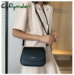 Cyflymder Simple Trend Crossbody Bags For Women Solid Wild Flap Shoulder Bag Lady Designer Small