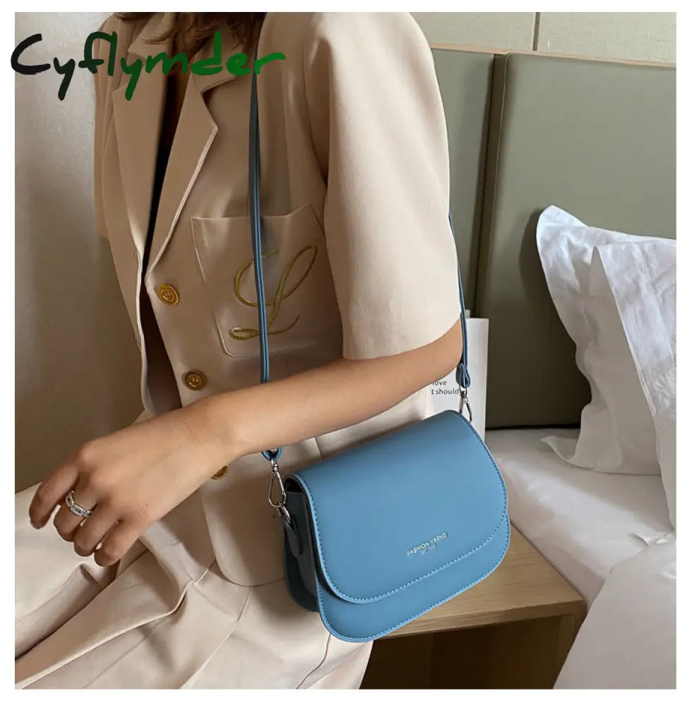 Cyflymder Simple Trend Crossbody Bags For Women Solid Wild Flap Shoulder Bag Lady Designer Small