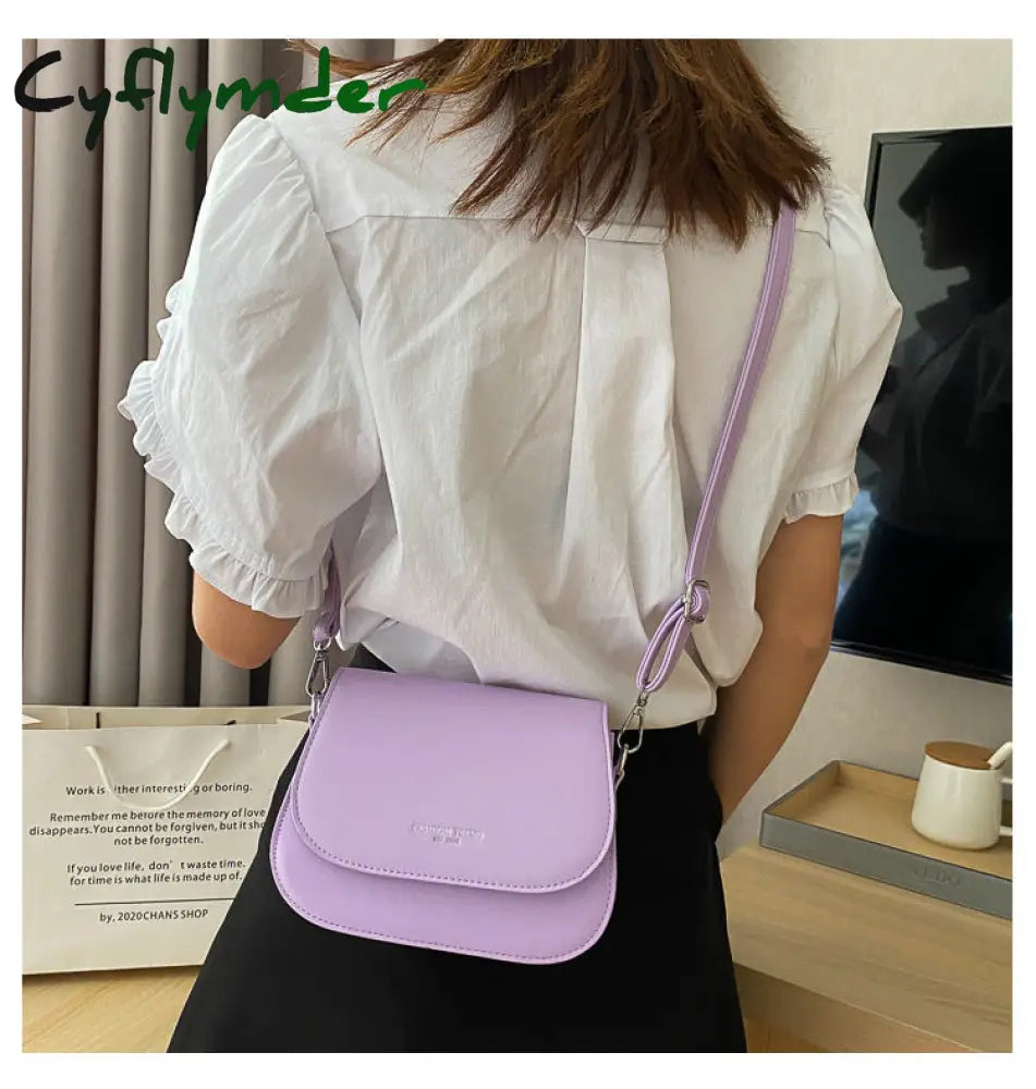 Cyflymder Simple Trend Crossbody Bags For Women Solid Wild Flap Shoulder Bag Lady Designer Small