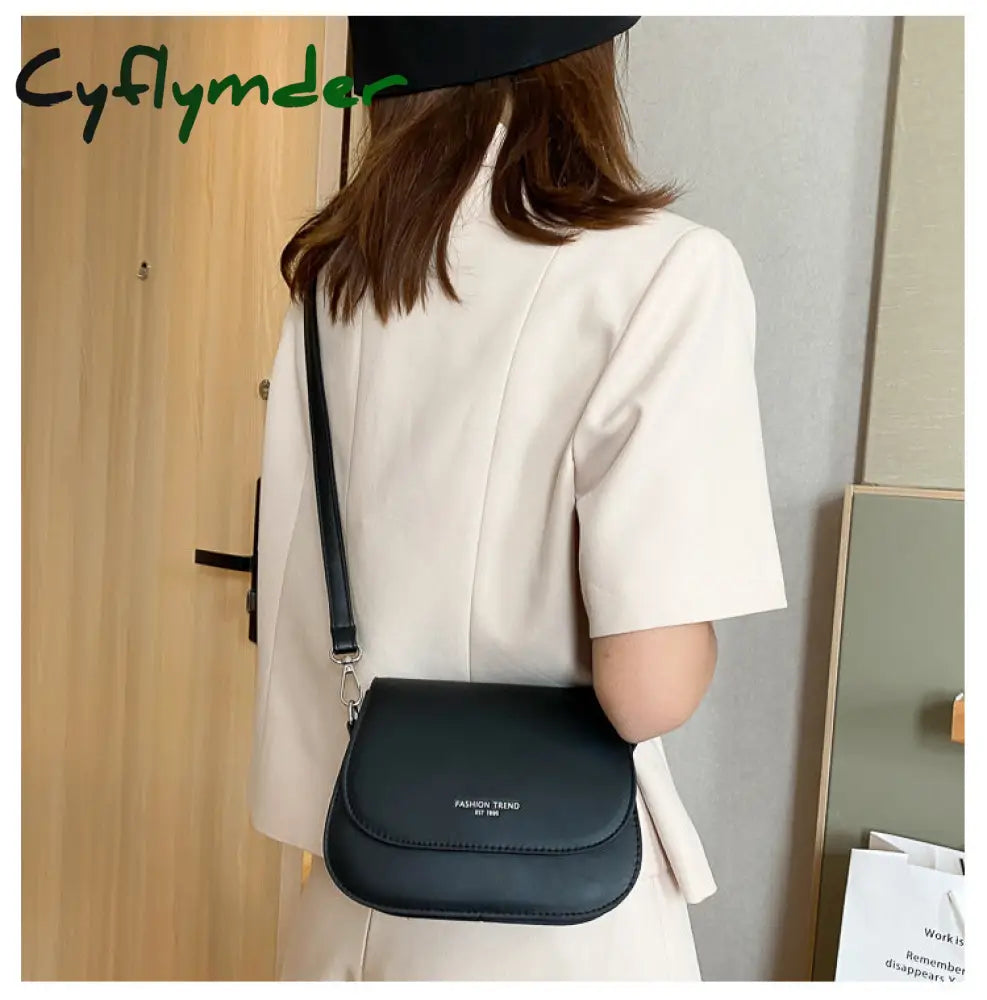 Cyflymder Simple Trend Crossbody Bags For Women Solid Wild Flap Shoulder Bag Lady Designer Small