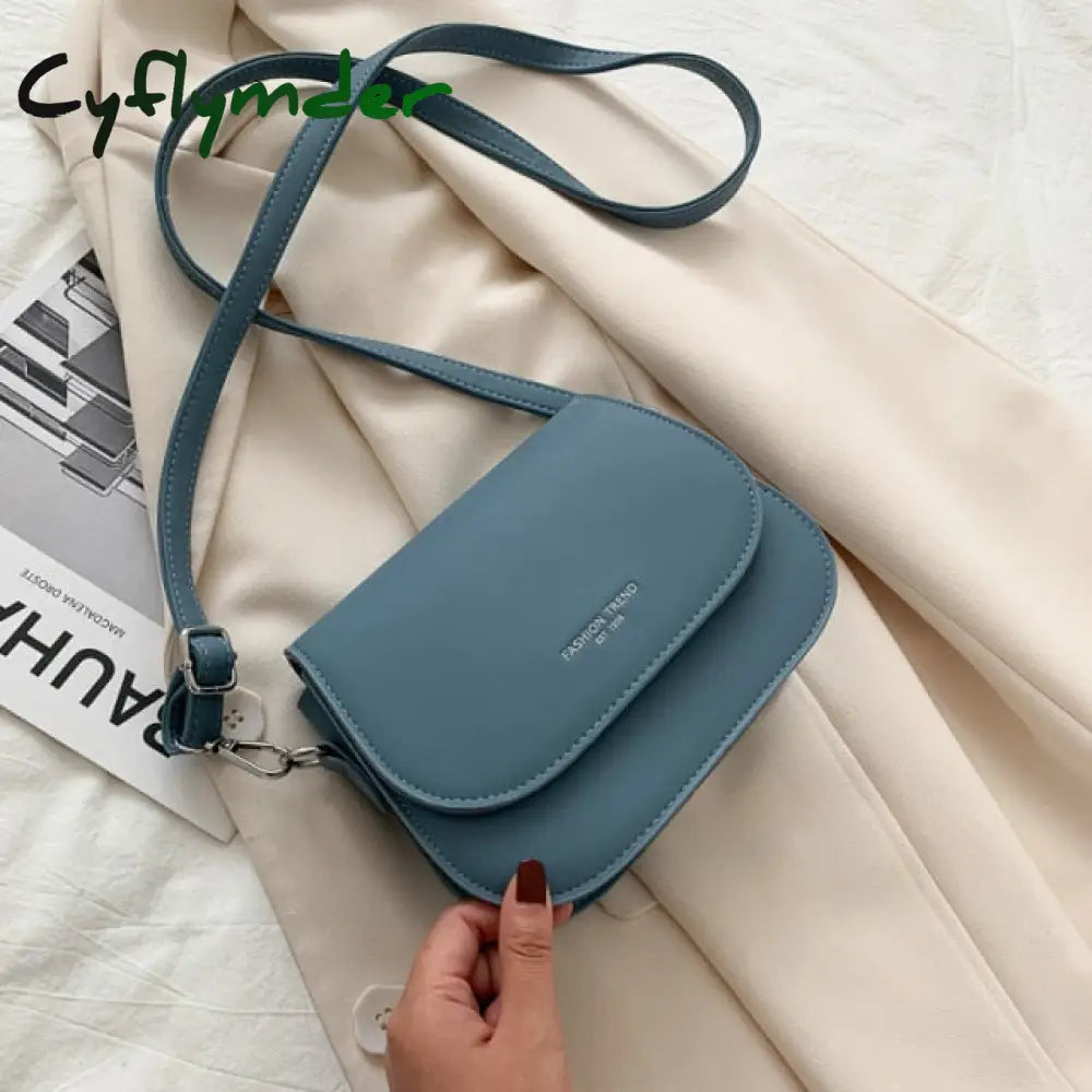 Cyflymder Simple Trend Crossbody Bags For Women Solid Wild Flap Shoulder Bag Lady Designer Small