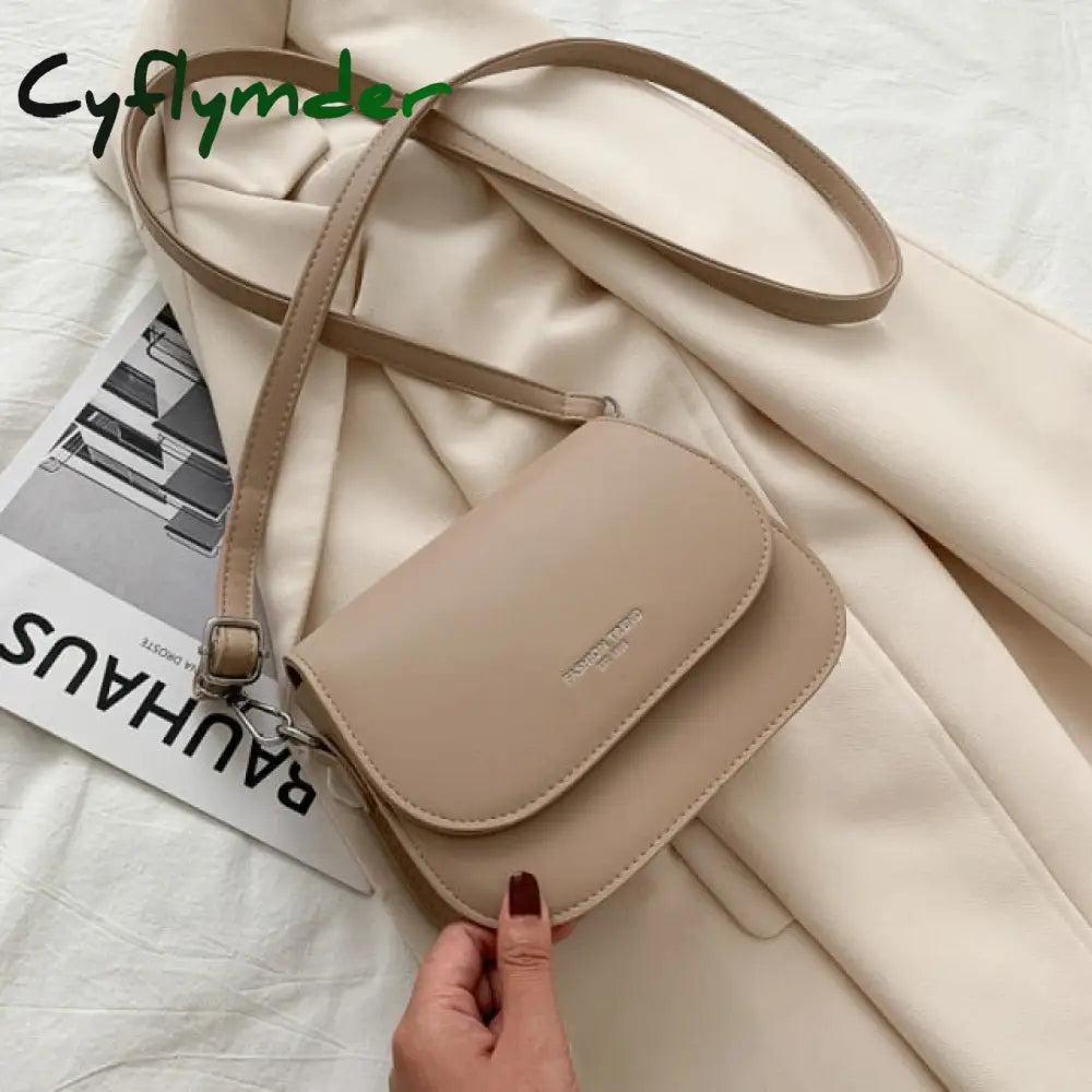 Cyflymder Simple Trend Crossbody Bags For Women Solid Wild Flap Shoulder Bag Lady Designer Small