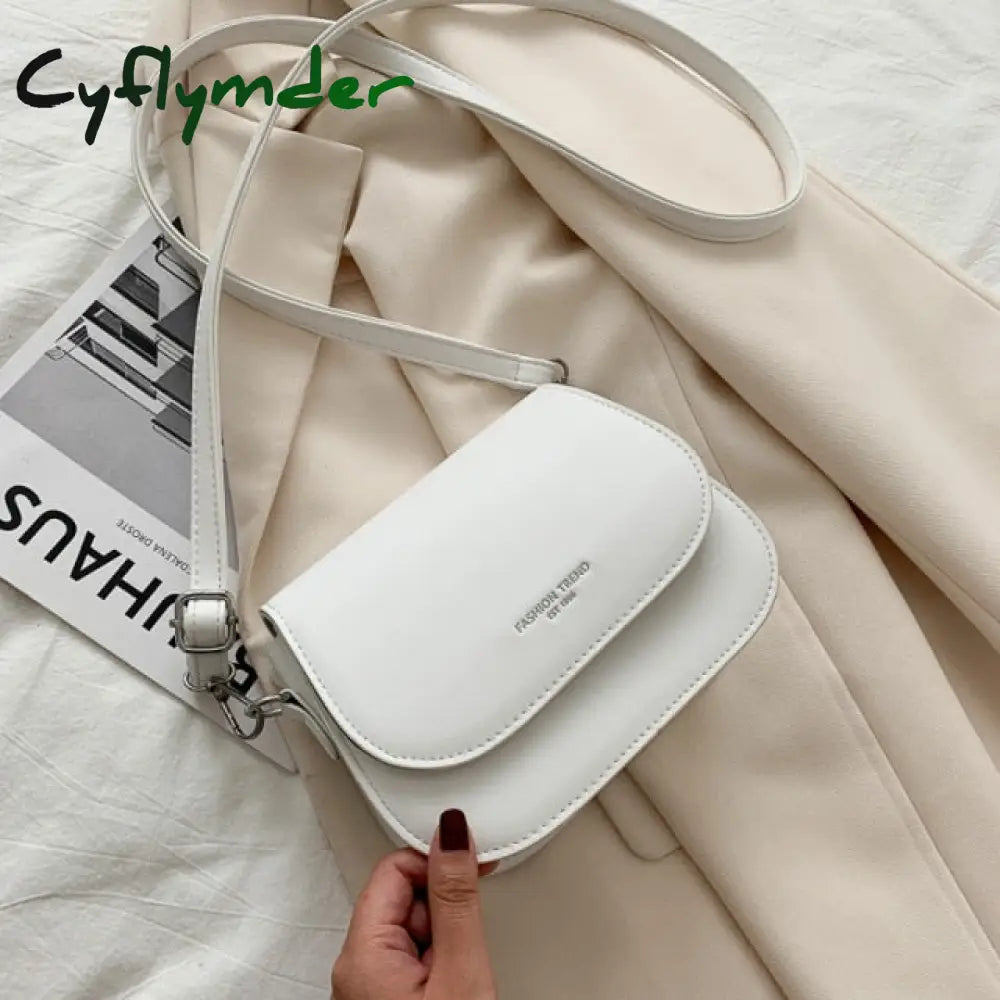 Cyflymder Simple Trend Crossbody Bags For Women Solid Wild Flap Shoulder Bag Lady Designer Small