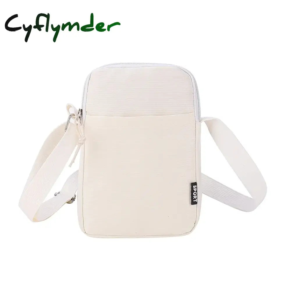 Cyflymder Simple Trendy Macaron Solid Color Shoulder Crossbody Canvas Bag Versatile Fashion Zero