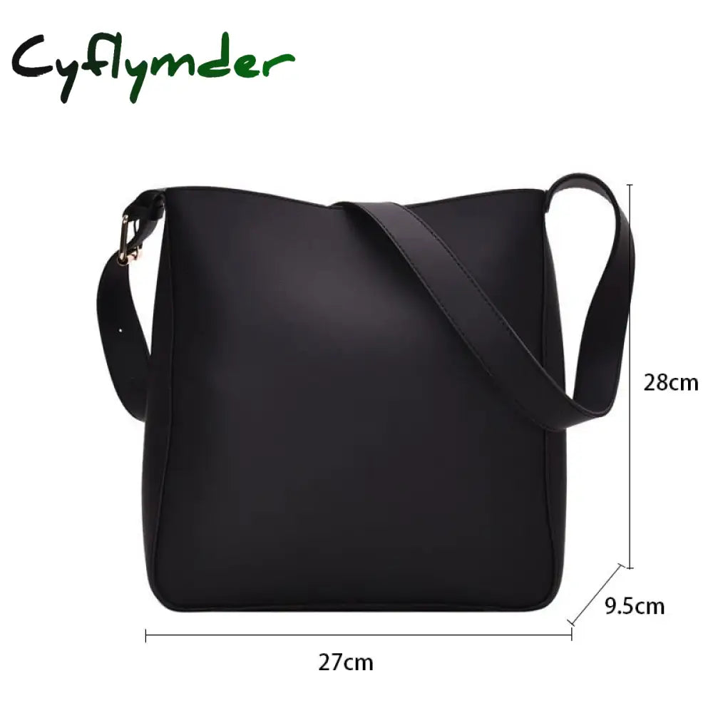 Cyflymder Simple Vintage Pu Leather Composite Bags For Women Casual Large Capacity Messenger Female