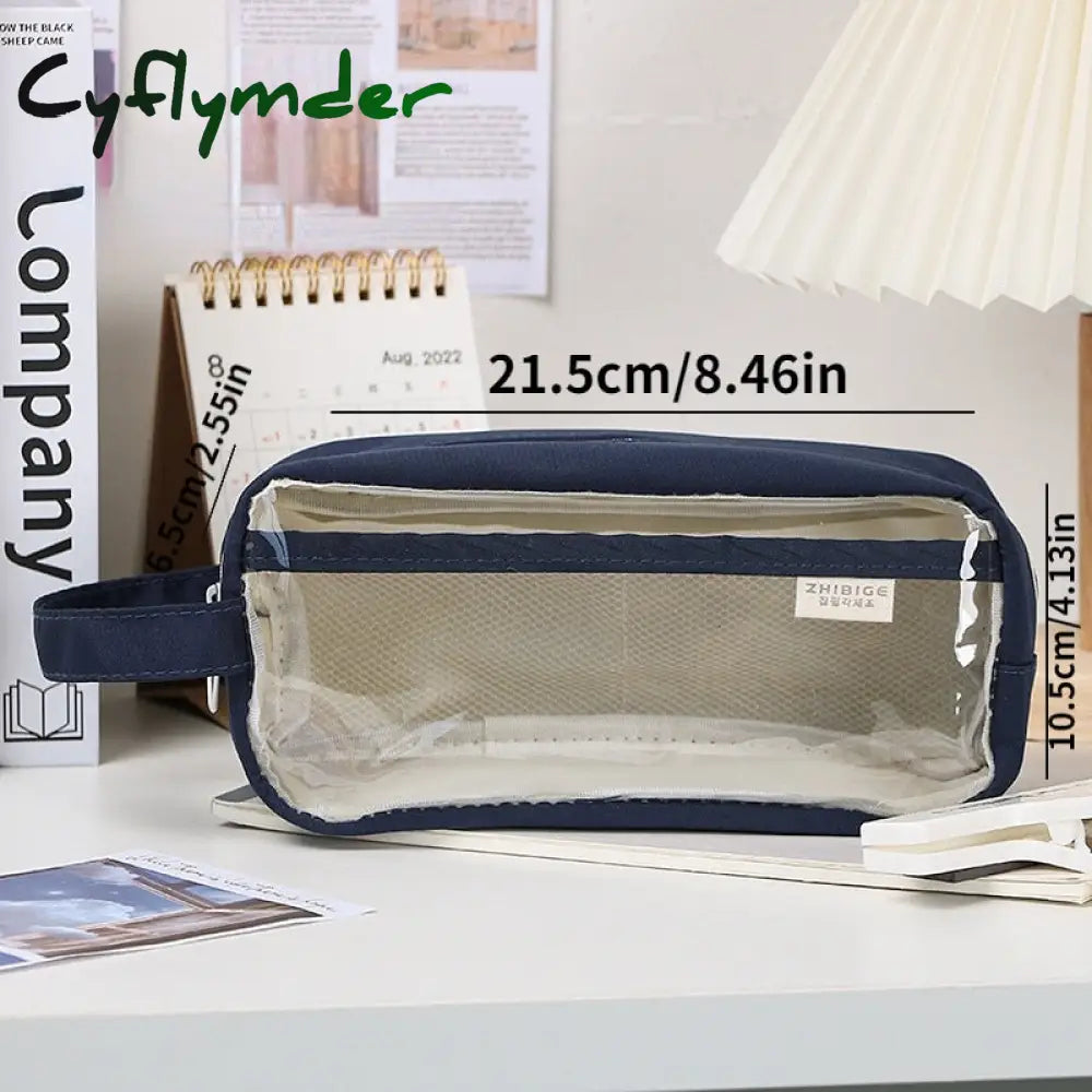 Cyflymder Six Layers Large Capacity Pencil Bag Stationery Supplies Aesthetic Transparent Pen Case