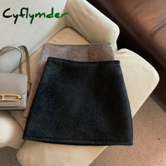 Cyflymder skirt outfits winter Korean Style Solid Color A-line Skirts Women Autumn Winter Fashion Retro Mini Skirts