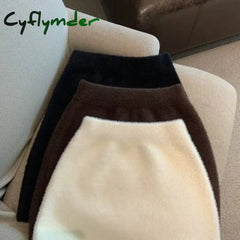 Cyflymder skirt outfits winter Slim Sexy High Waist Wrap Hip Black Furry Skirt Women Mini Skirt Winter Bottom Wild