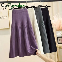 Cyflymder skirt outfits winter Women Autumn Winter Loose A-Line Midi Skirt Casual Elegant Office Lady Skirt Trendy