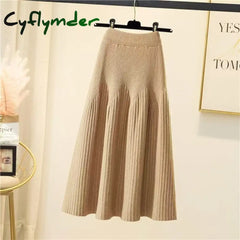 Cyflymder skirt outfits winter Women Autumn Winter Loose A-Line Midi Skirt Casual Elegant Office Lady Skirt Trendy