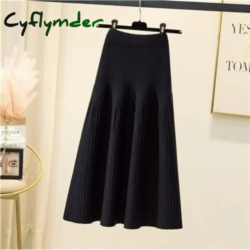 Cyflymder skirt outfits winter Women Autumn Winter Loose A-Line Midi Skirt Casual Elegant Office Lady Skirt Trendy