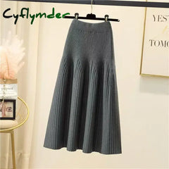 Cyflymder skirt outfits winter Women Autumn Winter Loose A-Line Midi Skirt Casual Elegant Office Lady Skirt Trendy