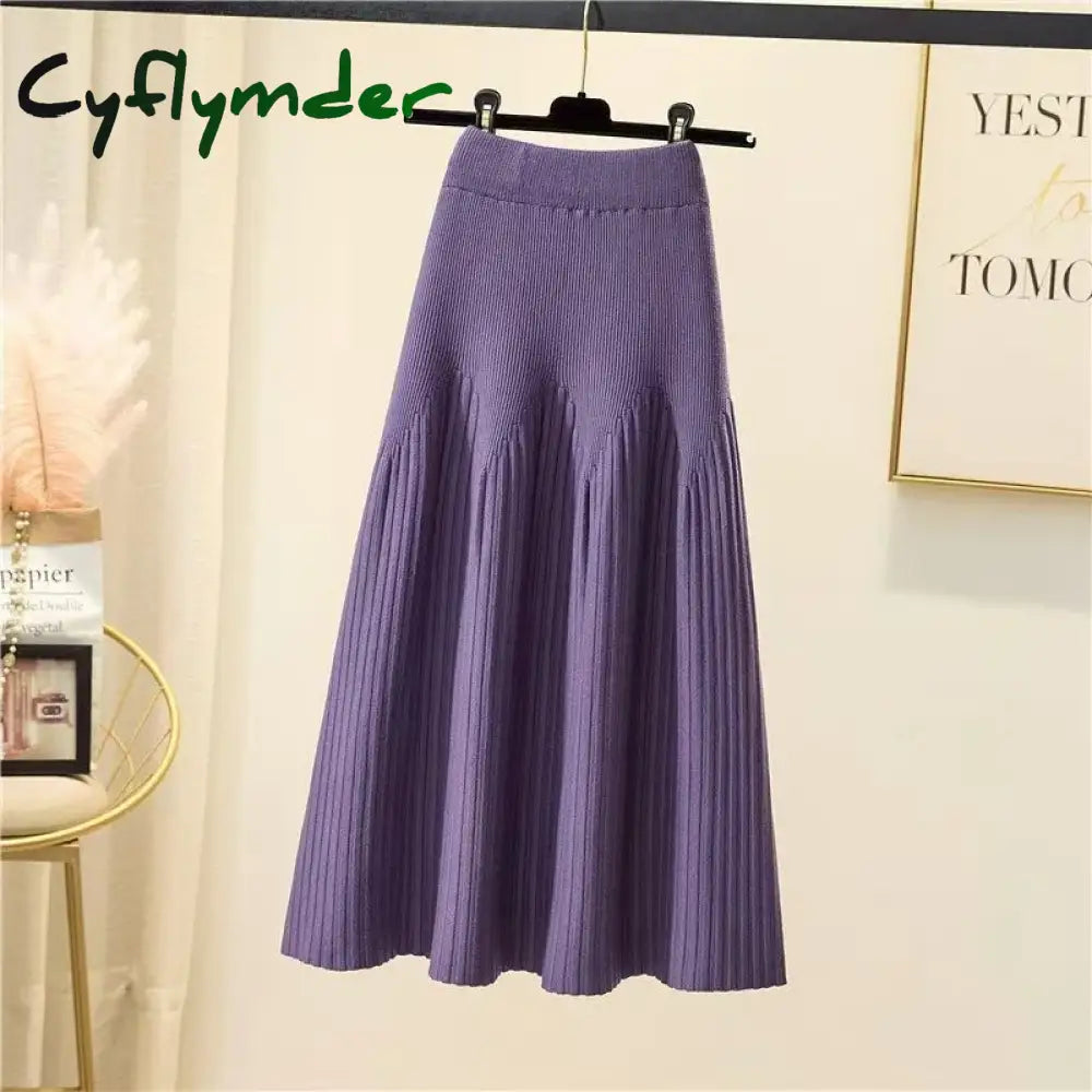 Cyflymder skirt outfits winter Women Autumn Winter Loose A-Line Midi Skirt Casual Elegant Office Lady Skirt Trendy